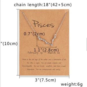 💖SALE💖 Zodiac sign Pisces card necklace